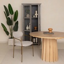 Oatmeal Upholstered Arm Dining Chair view 1