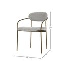 Oatmeal Upholstered Arm Dining Chair view 2
