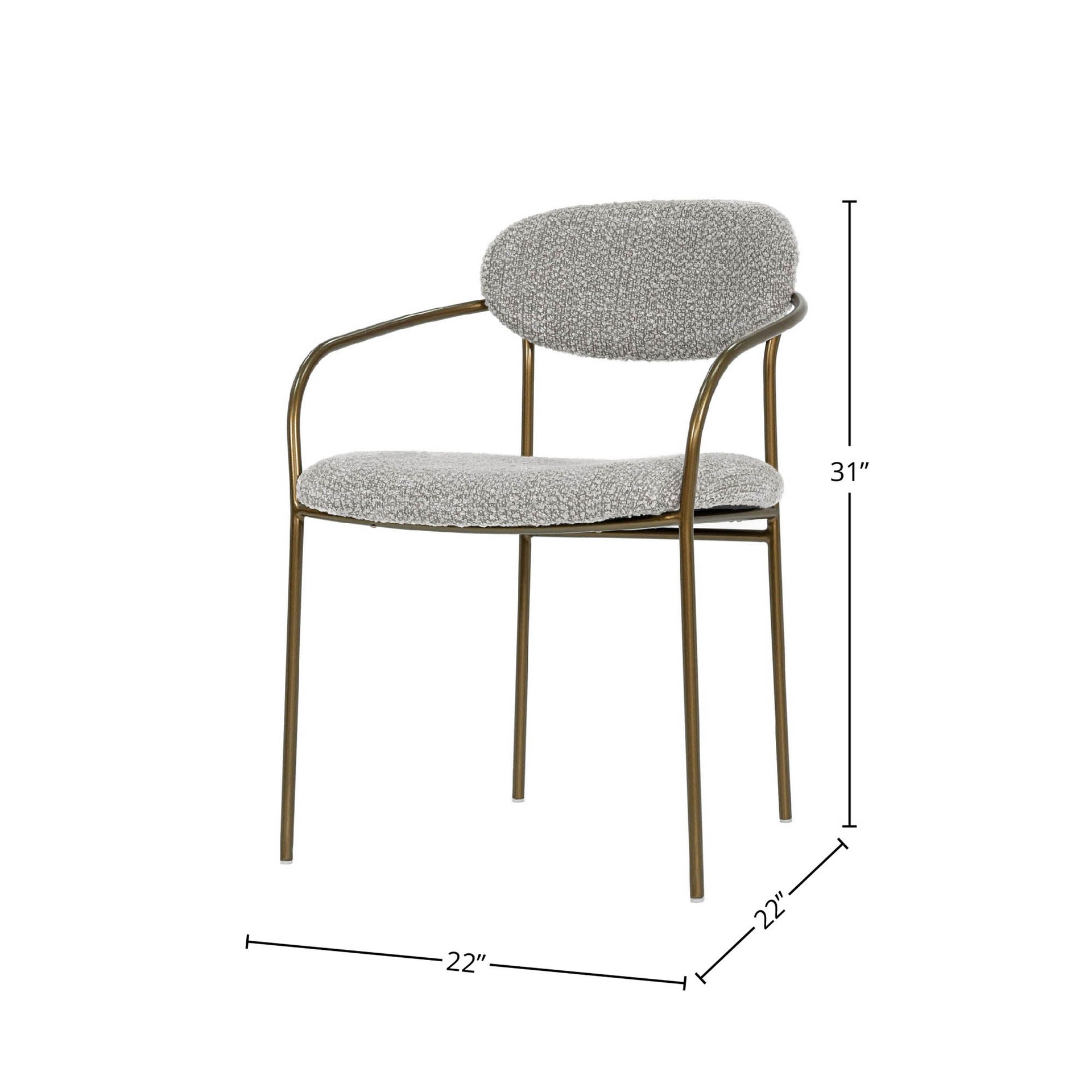 Oatmeal Upholstered Arm Dining Chair 3