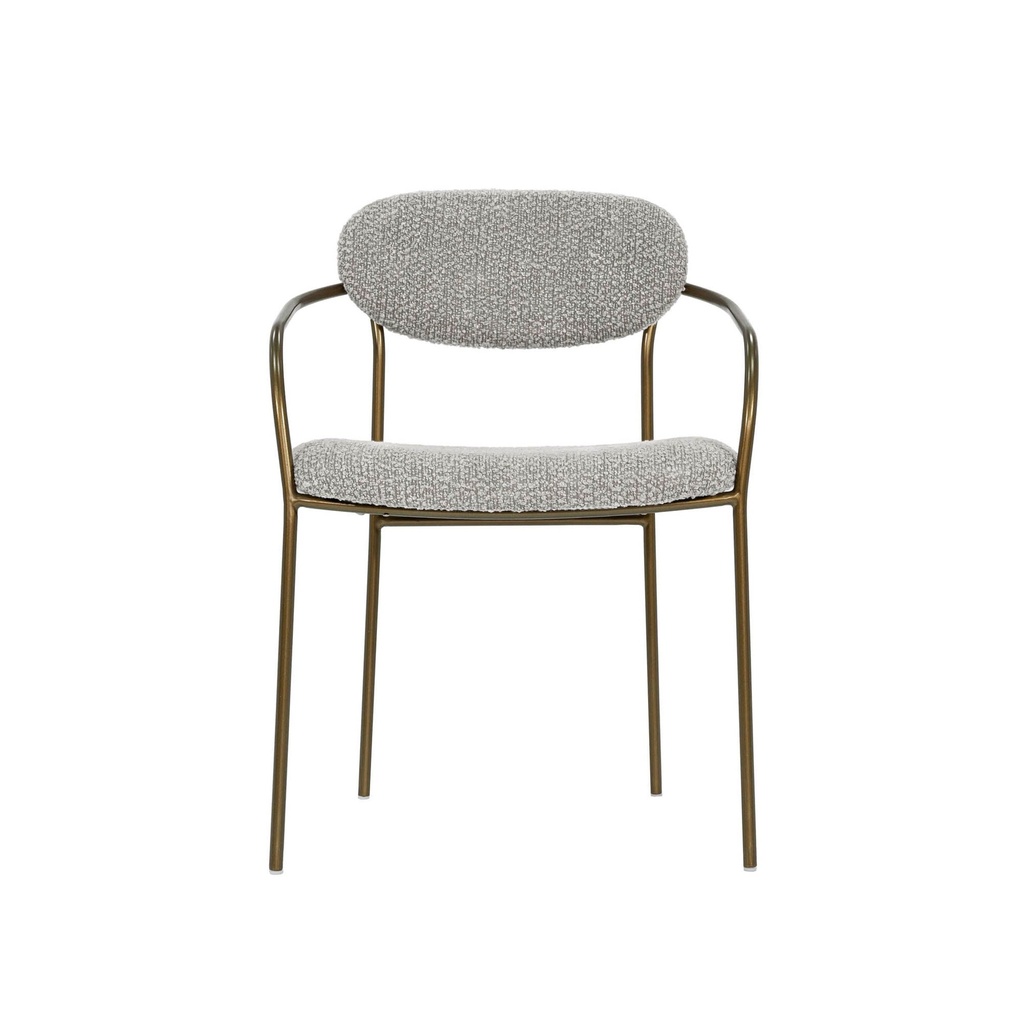 Oatmeal Upholstered Arm Dining Chair view 3