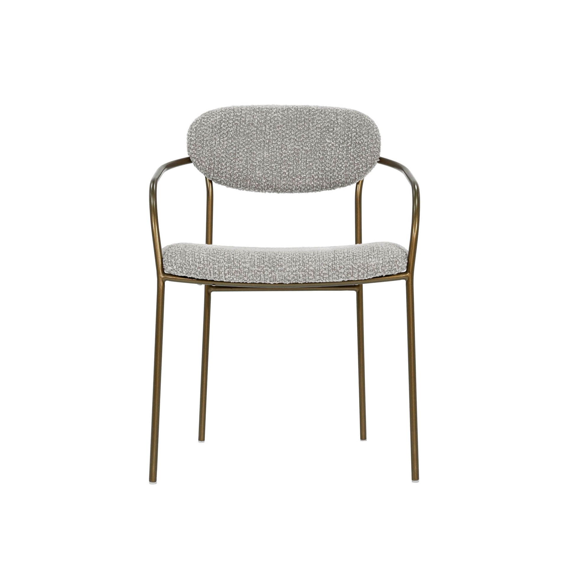 Oatmeal Upholstered Arm Dining Chair 4