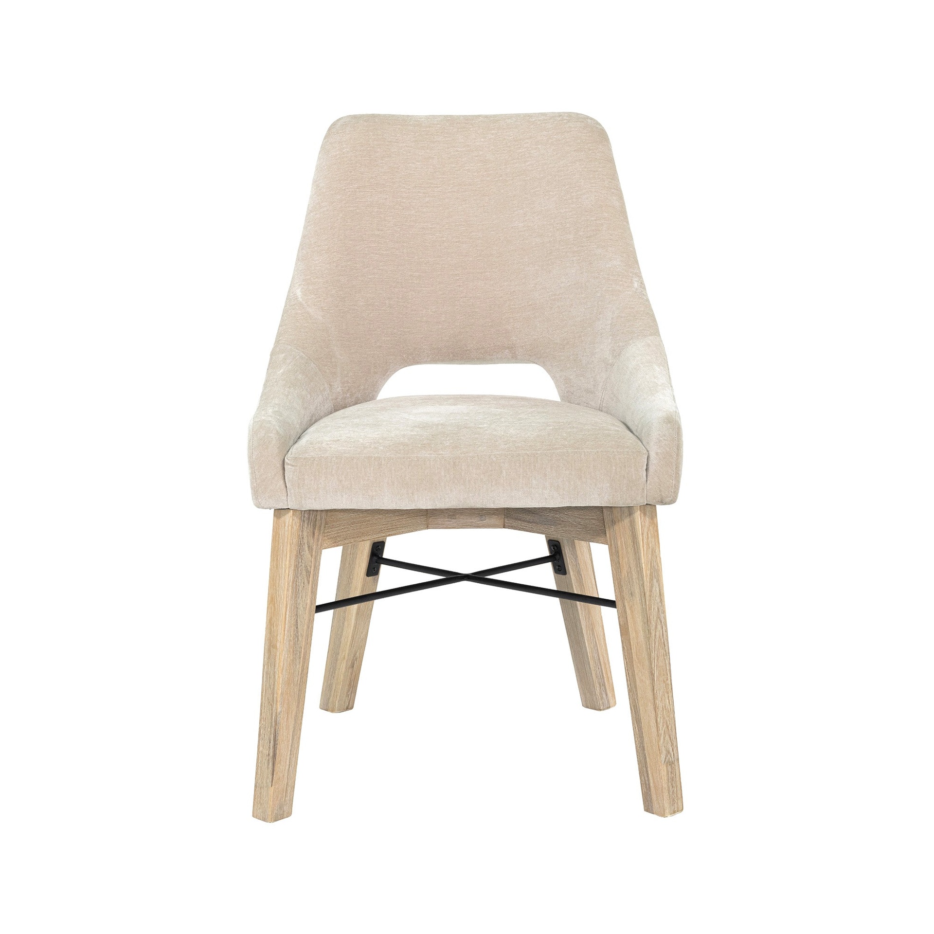 Curved Back Beige Dining Chair 4