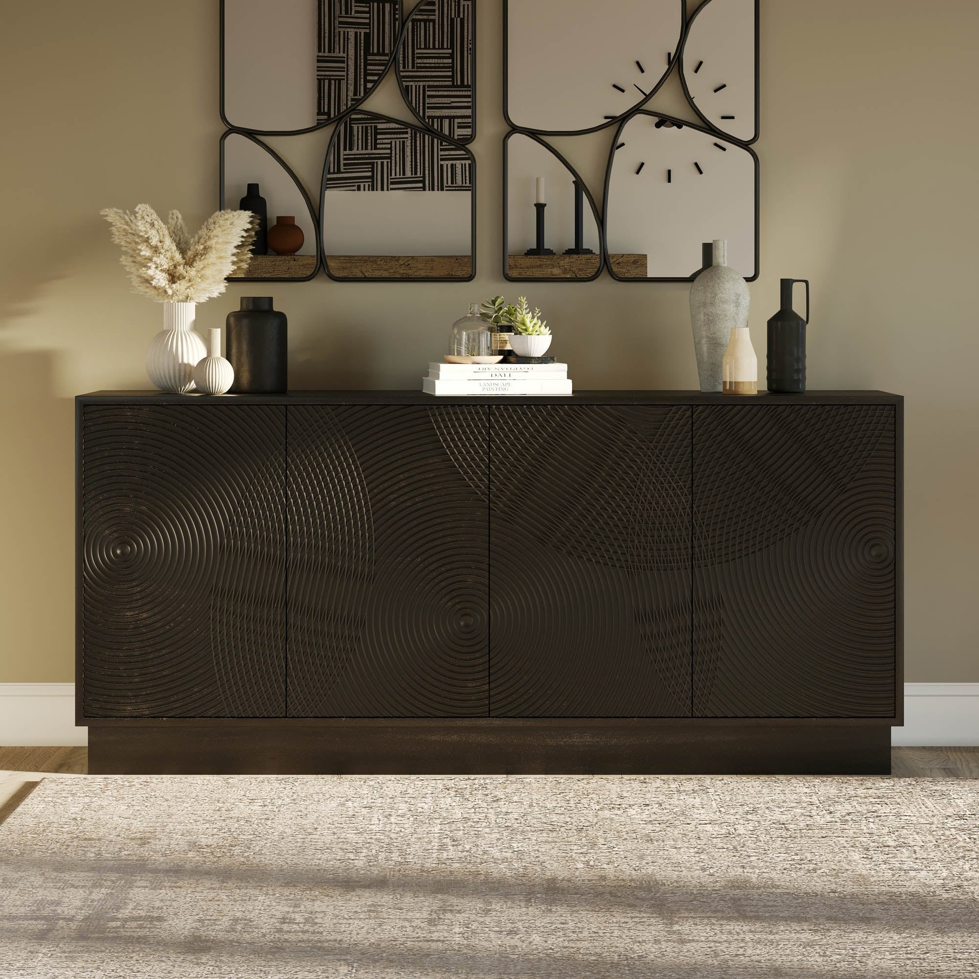 Swirl Pattern Metallic Sideboard 2