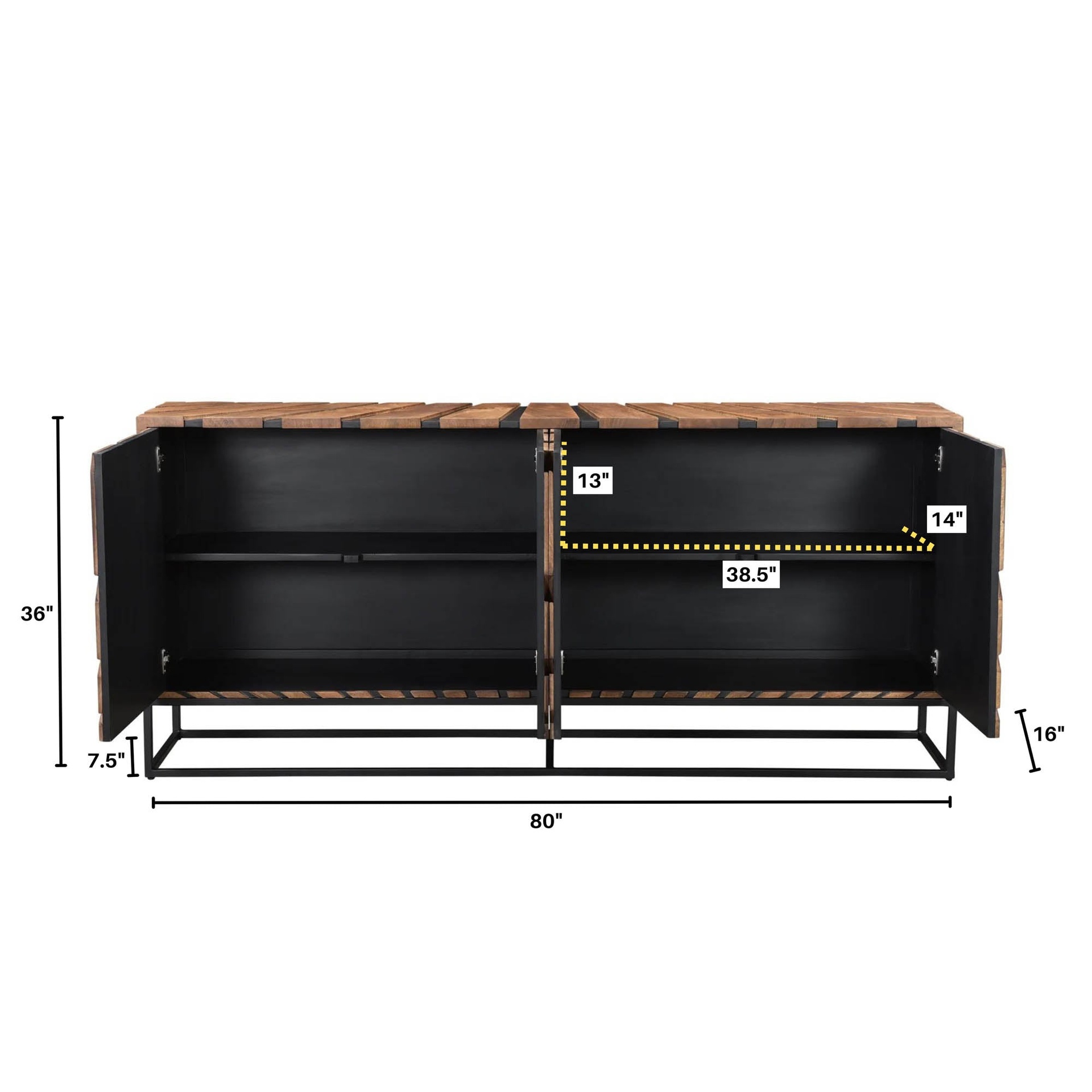 Grid Pattern Metallic Sideboard 4