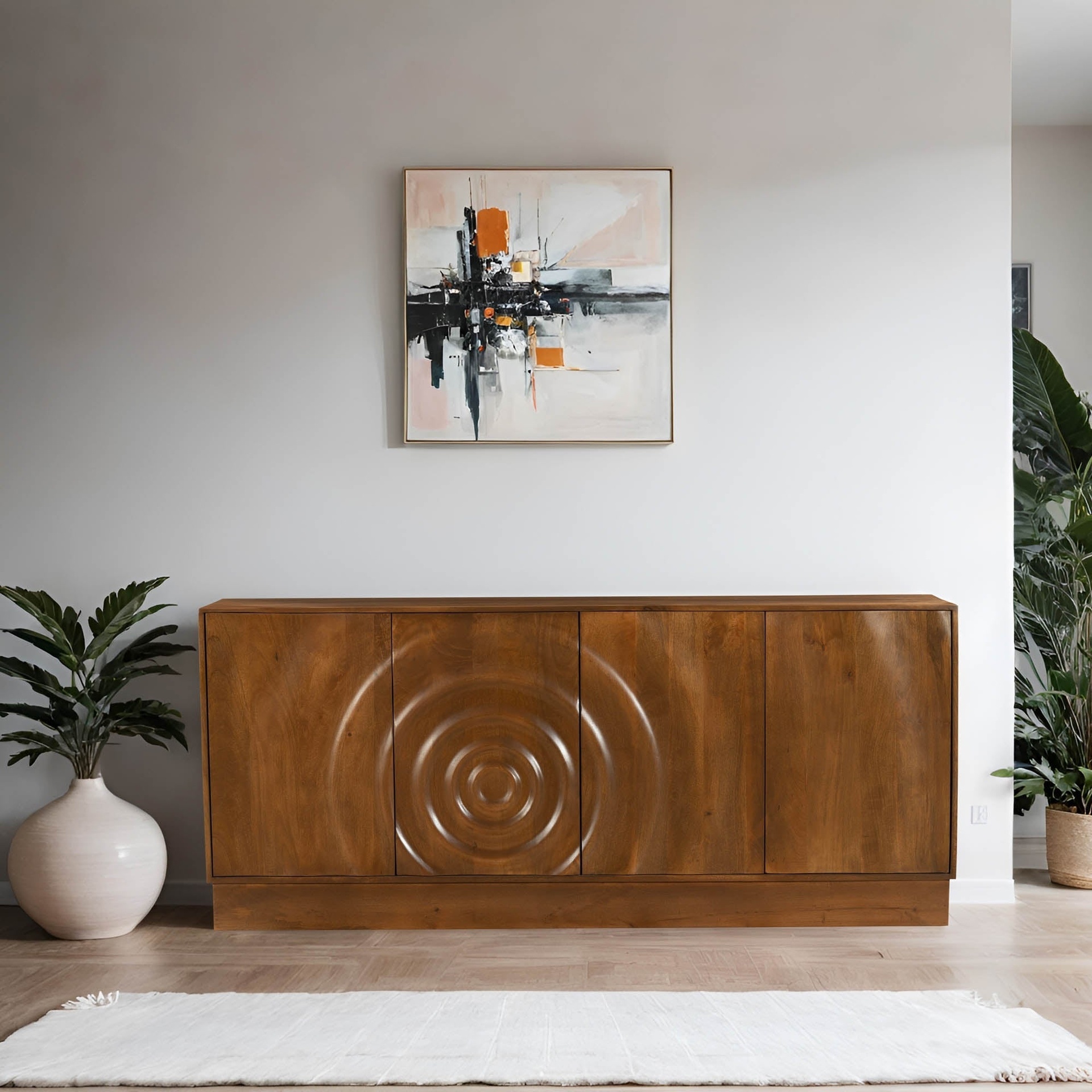 Ripple Carved Walnut Sideboard 3