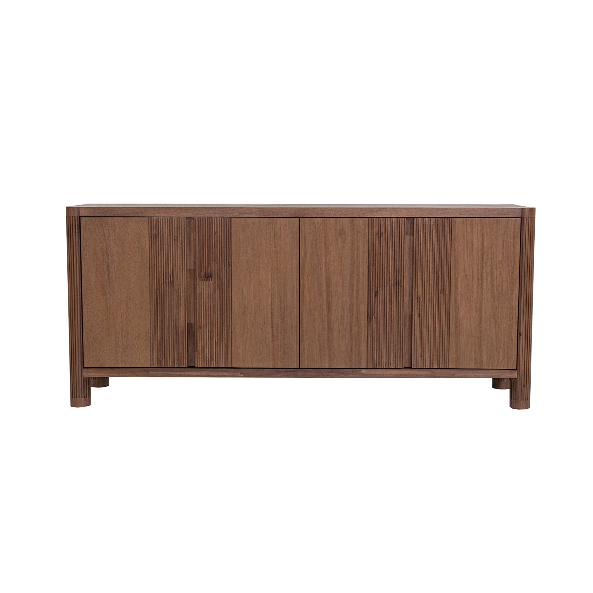 Reeded Walnut 4-Door Sideboard 4