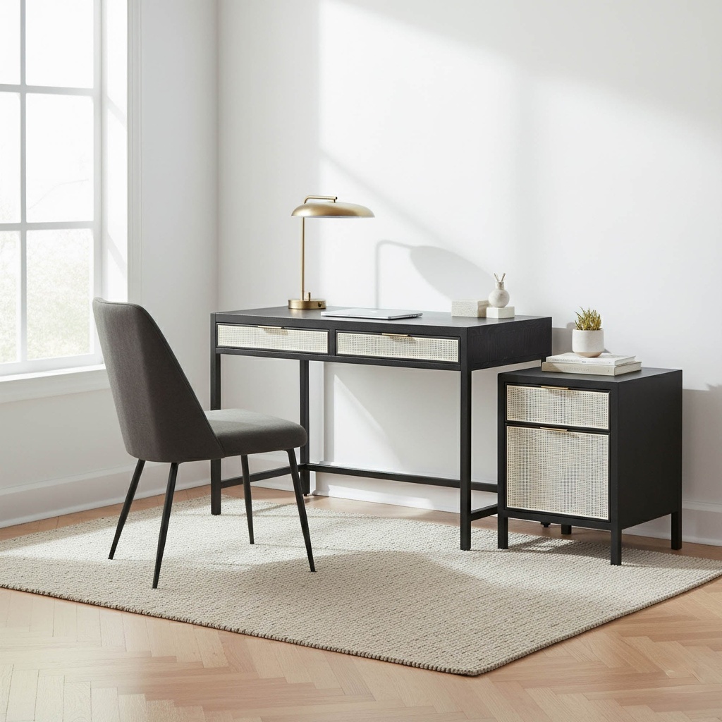 Rattan Filing Cabinet (Ebony)