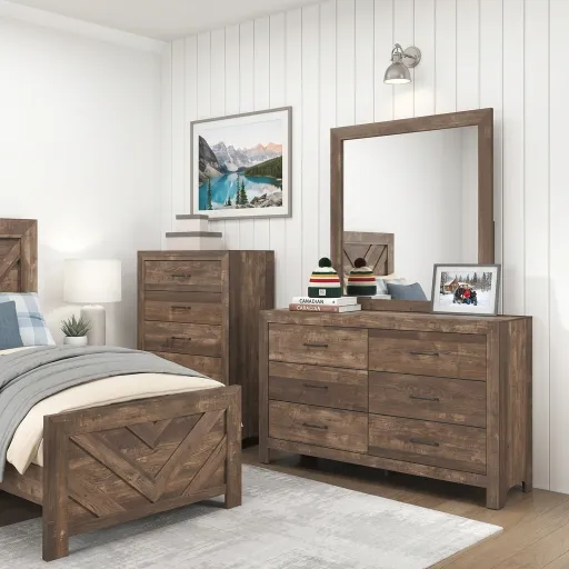 Corbin Rustic Brown 6-Drawer Dresser 2