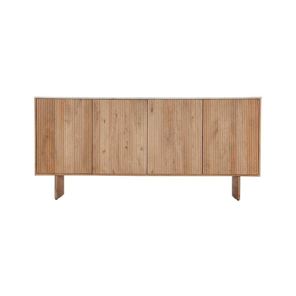 Fluted Mango Wood Sideboard with Marble Top view 2