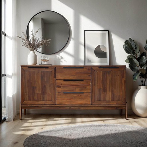 Mixed Panel Walnut Sideboard 1