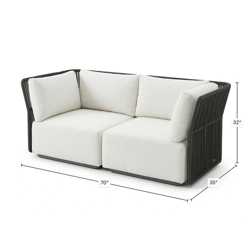 Naples Outdoor Sectional Loveseat 2
