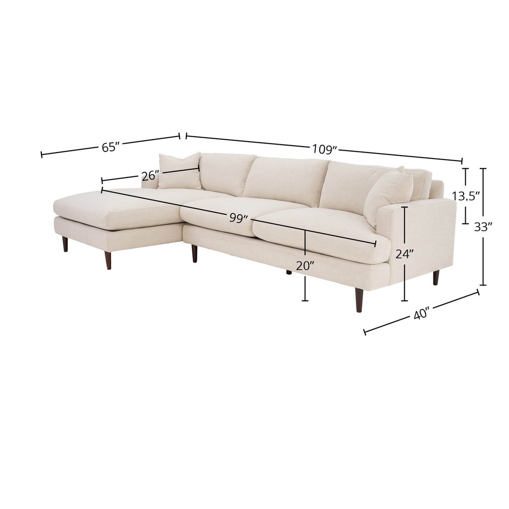 Martha Sectional Sofa (Beach Alabaster)