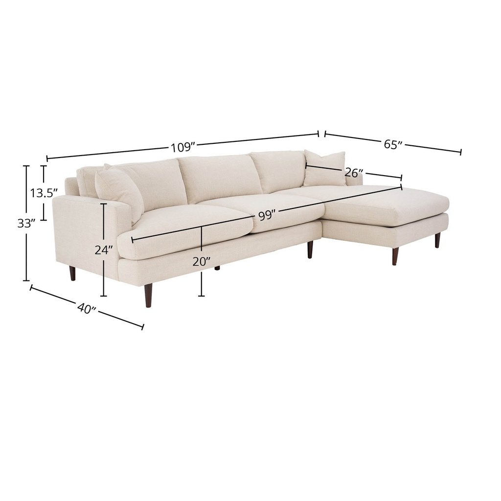 Martha Sectional Sofa (Beach Alabaster)