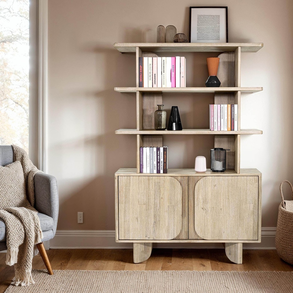 Sand Wash Acacia Bookcase with Doors view 1