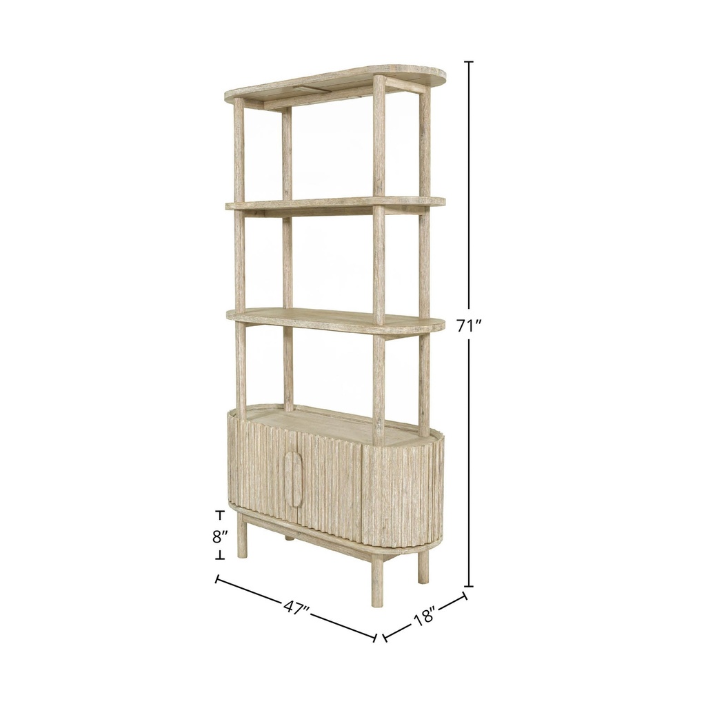 Coastal Bookcase with Two-Door Cabinet view 2