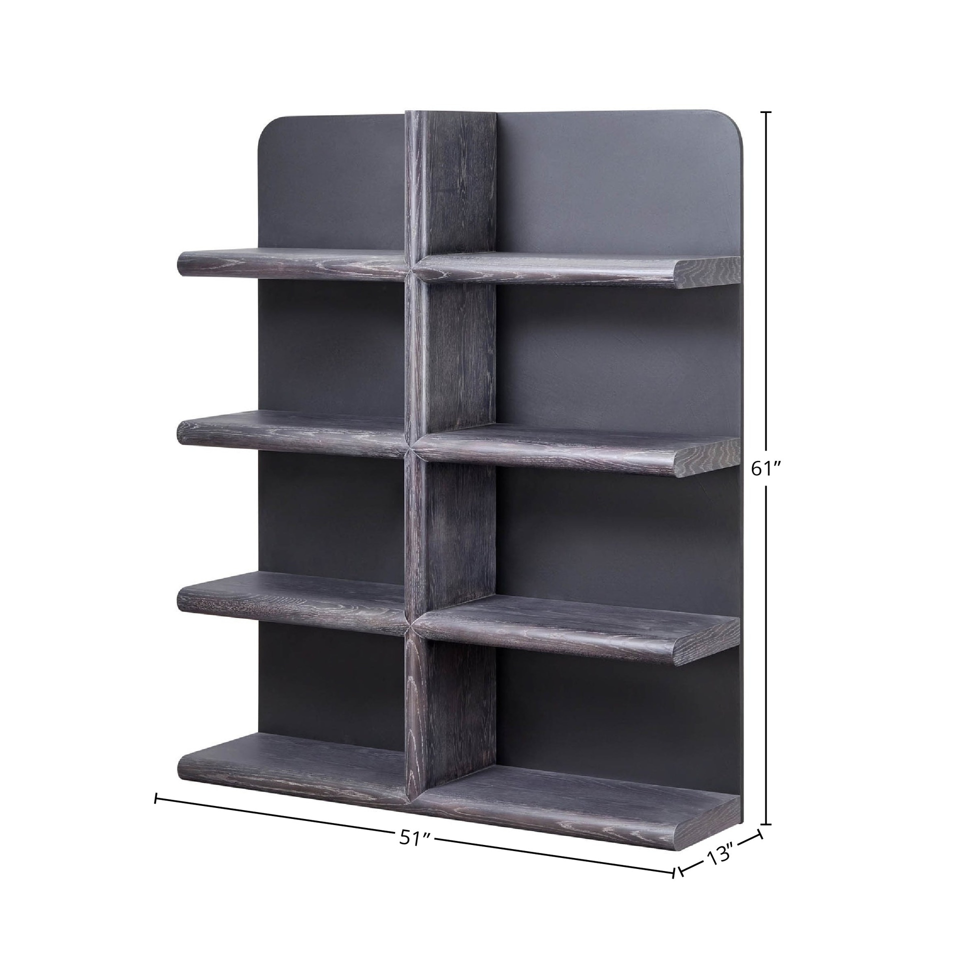 Smoked Black Modern Bookcase 3