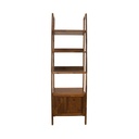 Mid-Century Solid Acacia Bookcase with Cupboard view 3