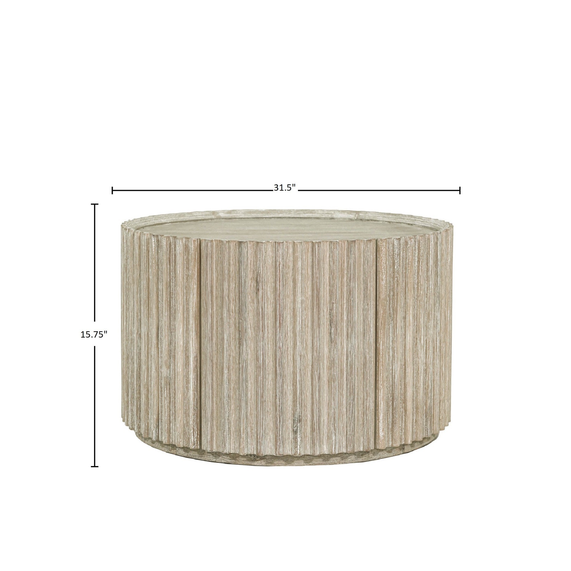 Reeded Walnut Drum Coffee Table 3