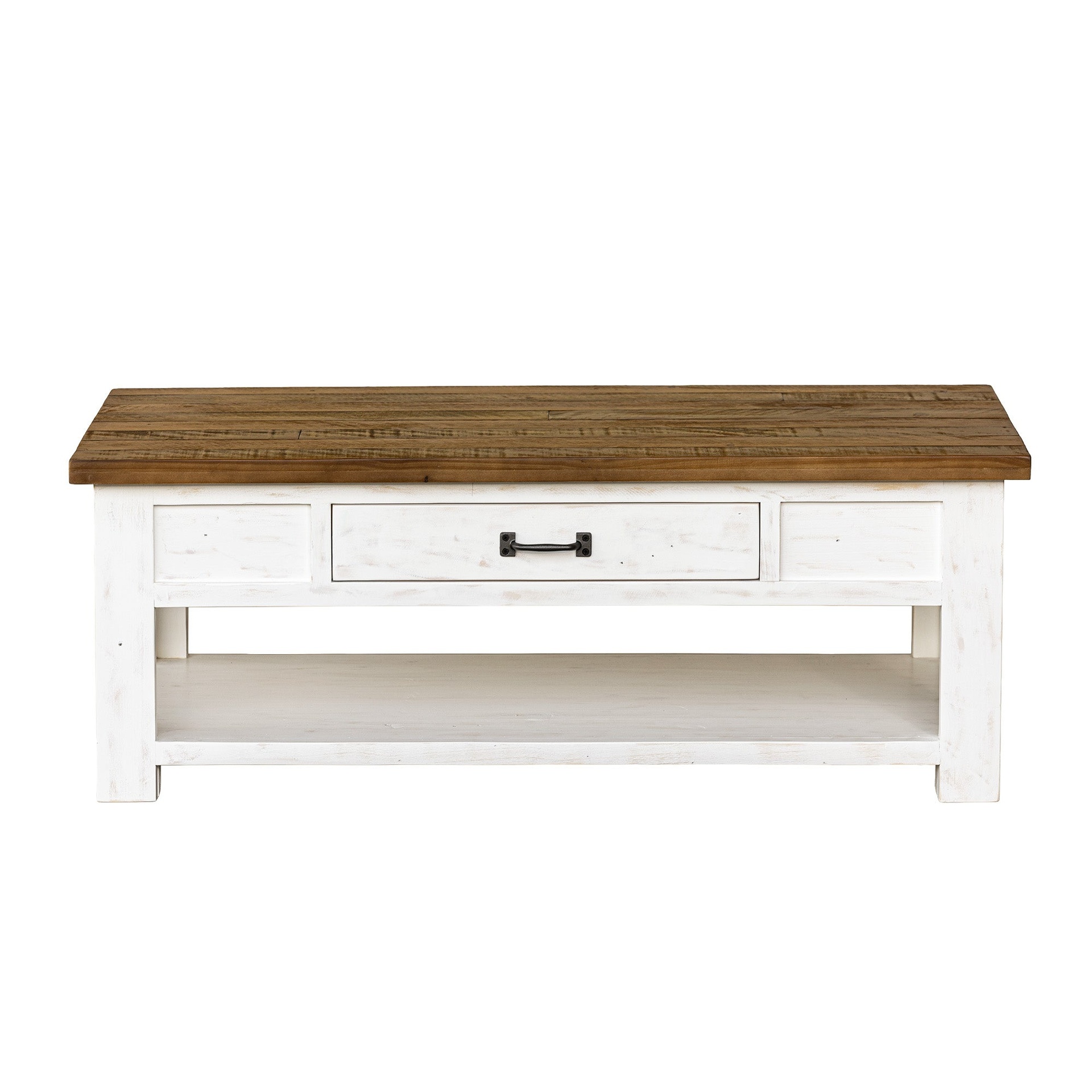 White and Wood Farmhouse Coffee Table 4