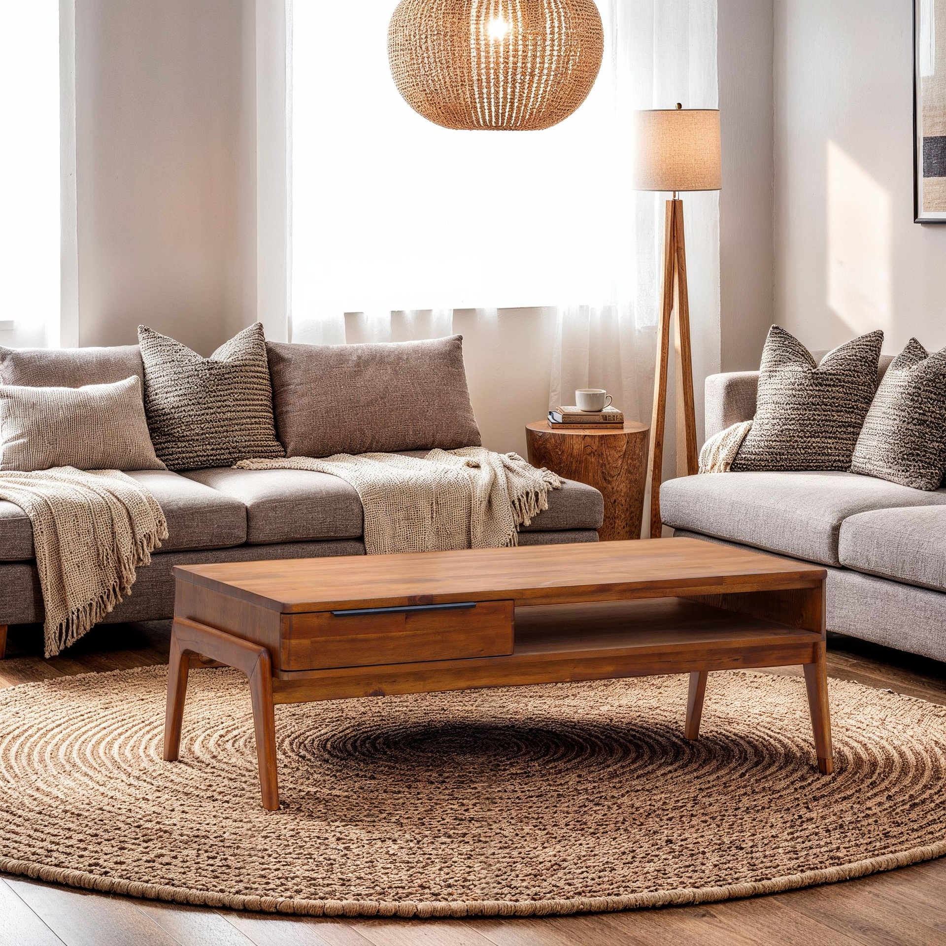 Walnut Rectangular Coffee Table 2