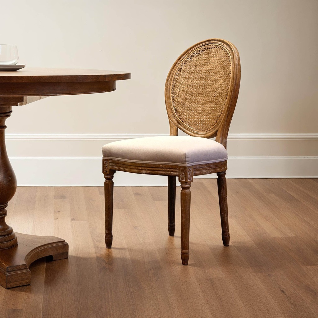 Napoleon Dining Chair with Cane Back (Antique Linen)