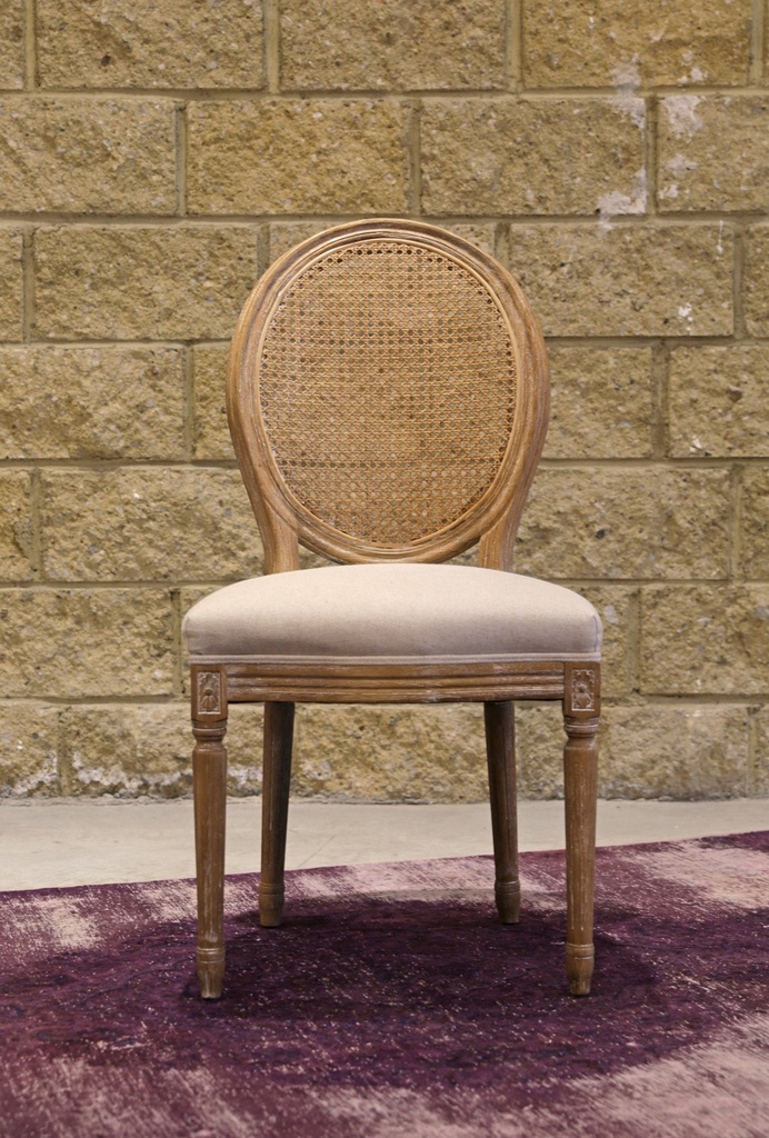 Napoleon Dining Chair with Cane Back (Antique Linen)