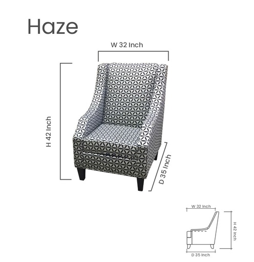 Haze Geometric Wingback Accent Chair 2