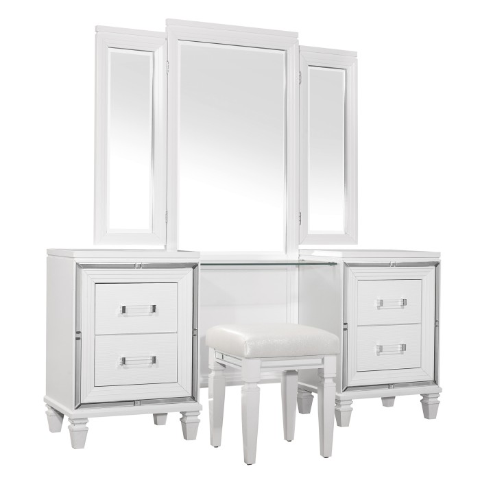 Tamsin Dressing Table with Mirror (White)