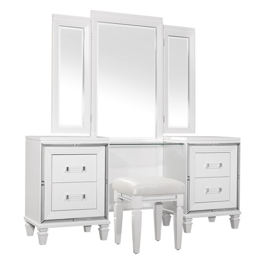 Tamsin Dressing Table with Mirror (White) 1