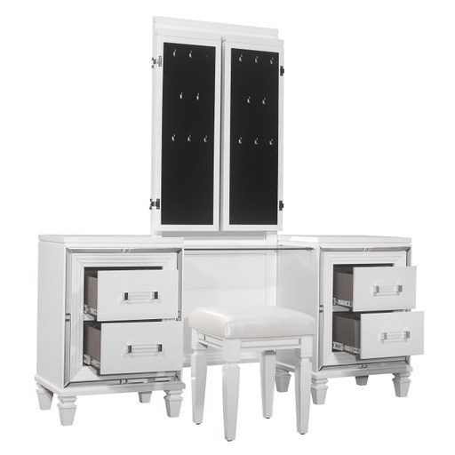 Tamsin Dressing Table with Mirror (White) 3