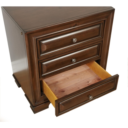 Milton Nightstand with USB Port and LED Lights (Brown Cherry) 1