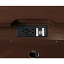 Milton Nightstand with USB Port and LED Lights (Brown Cherry)