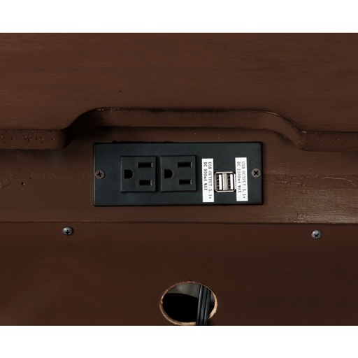 Milton Nightstand with USB Port and LED Lights (Brown Cherry) 2