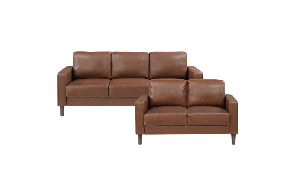 Malcolm 2 Piece Sofa and Loveseat Set (Chocolate Brown) 2