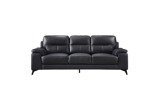 Mischa 2 Piece Sofa and Loveseat Set (Black Leather) 5
