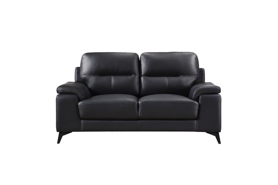 Mischa 2 Piece Sofa and Loveseat Set (Black Leather) - image 6