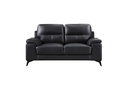 Mischa 2 Piece Sofa and Loveseat Set (Black Leather) - image 6