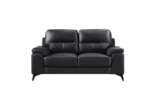 Mischa 2 Piece Sofa and Loveseat Set (Black Leather) 6
