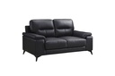 Mischa 3 Piece Sofa, Loveseat and Chair Set (Black Leather) - image 5