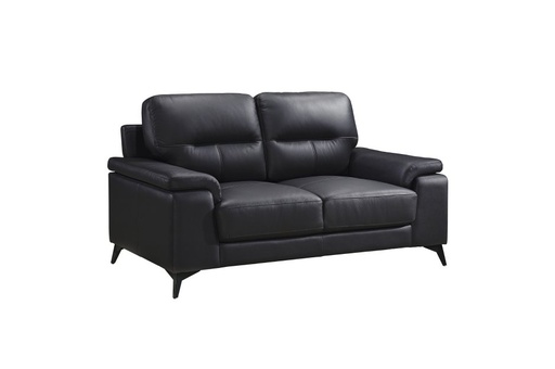 Mischa 3 Piece Sofa, Loveseat and Chair Set (Black Leather) 5