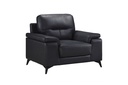 Mischa 3 Piece Sofa, Loveseat and Chair Set (Black Leather) - image 6