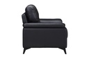 Mischa 3 Piece Sofa, Loveseat and Chair Set (Black Leather) - image 7