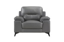 Mischa 3 Piece Sofa, Loveseat and Chair Set (Dark Grey Leather) - image 7