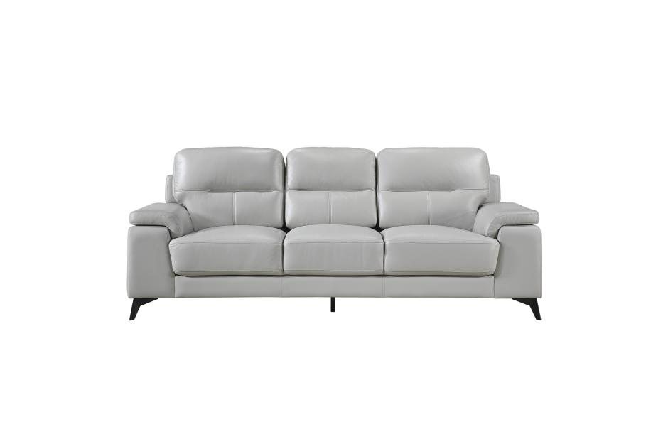 Mischa 2 Piece Sofa and Loveseat Set (Silver Leather) - image 5