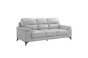 Mischa 3 Piece Sofa, Loveseat and Chair Set (Silver Leather) - image 4
