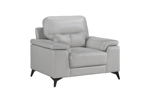 Mischa 3 Piece Sofa, Loveseat and Chair Set (Silver Leather) 6