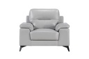 Mischa 3 Piece Sofa, Loveseat and Chair Set (Silver Leather) - image 7