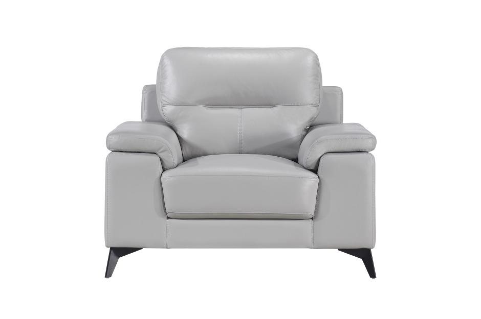 Mischa 3 Piece Sofa, Loveseat and Chair Set (Silver Leather) 7