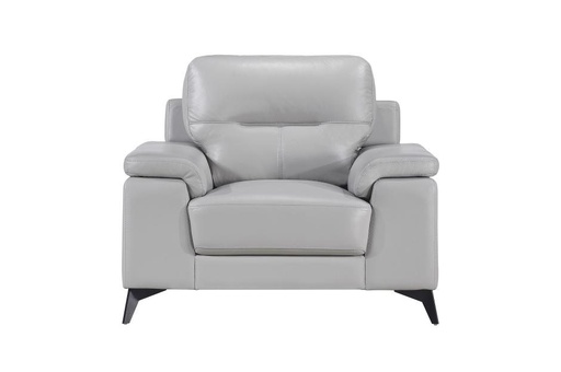 Mischa 3 Piece Sofa, Loveseat and Chair Set (Silver Leather) 7
