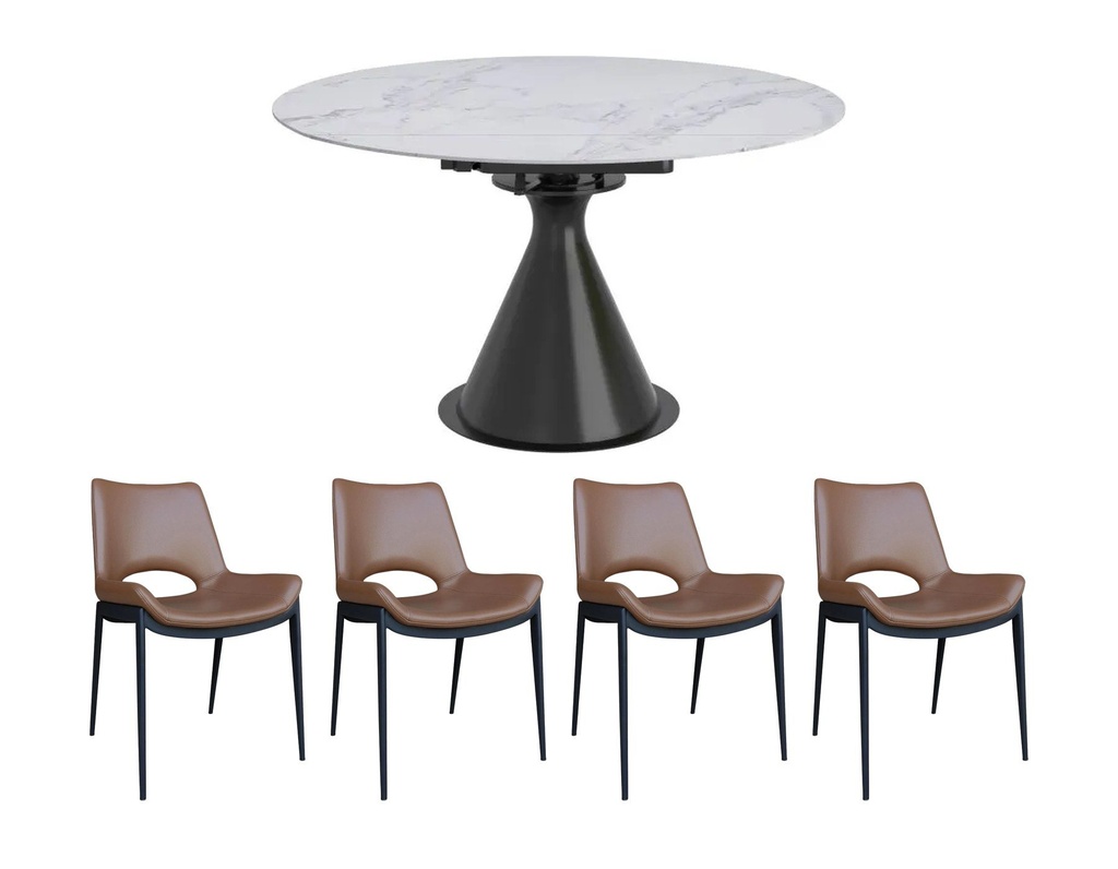 Calisto 5 Piece Round Extension Dining Set - image 2